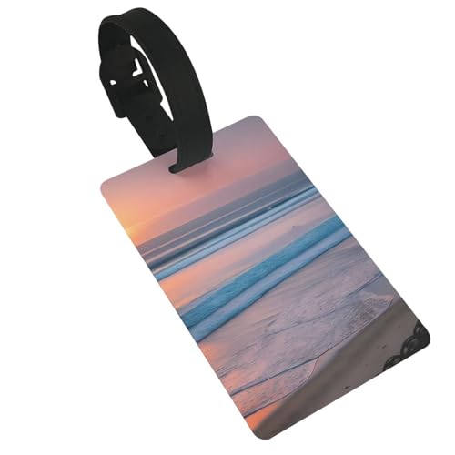 Wiederverwendbare Gepäckanhänger mit Sonnenuntergang und Strand, stilvolles Reise-Zubehör von njkhbolk