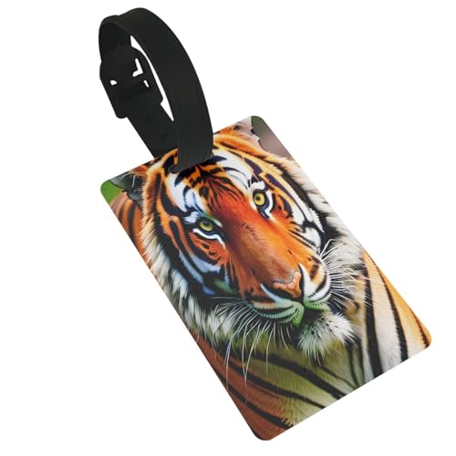 Wiederverwendbare Gepäckanhänger mit Tigerstreifen, orangefarbenes Muster, stilvolles Reise-Urlaubszubehör von njkhbolk