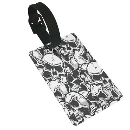 Wiederverwendbare Gepäckanhänger mit Totenkopf-Muster, stilvolles Reise-/Urlaubszubehör Wiederverwendbare Gepäckanhänger mit Totenkopf-Muster, stilvolles Reise-/Urlaubszubehör von njkhbolk