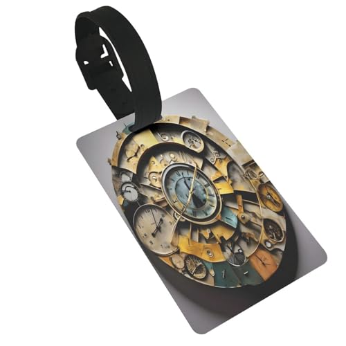 Wiederverwendbare Gepäckanhänger mit Uhr-Kunstdruck, stilvolles Reise-Urlaubszubehör von njkhbolk