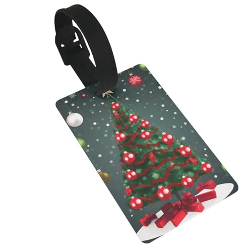 Wiederverwendbare Gepäckanhänger mit Weihnachtsbaum und Kugeln, stilvolles Reise-Zubehör von njkhbolk