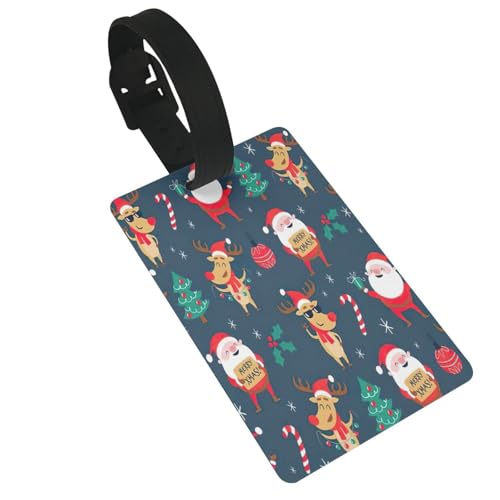 Wiederverwendbare Gepäckanhänger mit Weihnachtsmann-Motiv, stilvolles Reise-/Urlaubszubehör von njkhbolk