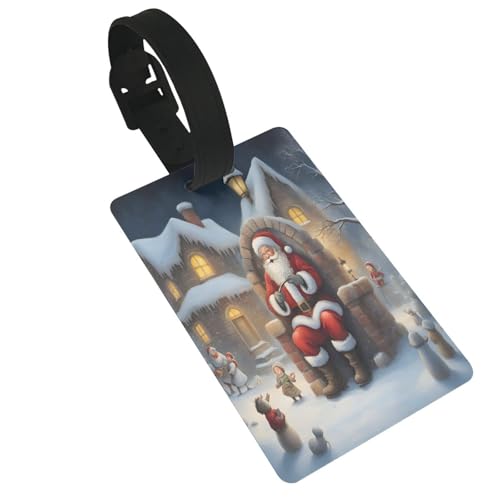 Wiederverwendbare Gepäckanhänger mit Weihnachtsmann-Motiv, stilvolles Reise-/Urlaubszubehör von njkhbolk