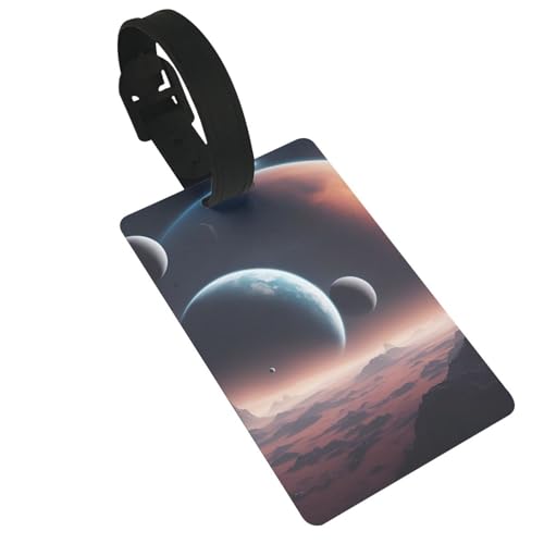 Wiederverwendbare Gepäckanhänger mit Weltraumplaneten-Druck, stilvolles Reise-Urlaubszubehör von njkhbolk