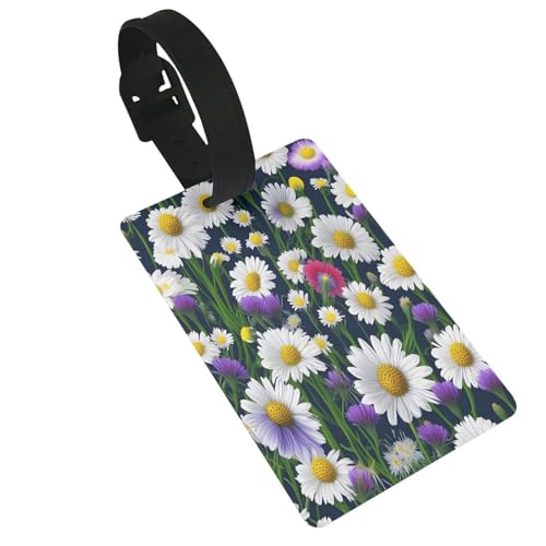 Wiederverwendbare Gepäckanhänger mit Wildblumen und Kornblumen, Gänseblümchen, stilvolles Reise-Zubehör von njkhbolk