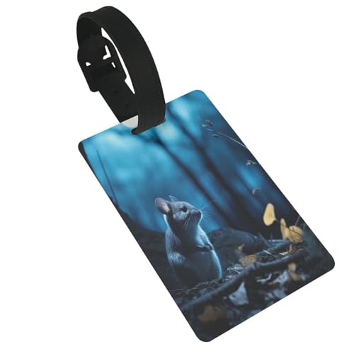 Wiederverwendbare Gepäckanhänger mit blauem Chinchillas und Mond-Motiv, stilvolles Reise-Urlaubszubehör Wiederverwendbare Gepäckanhänger mit blauem Chinchillas und Mond-Motiv, stilvolles Reise-Urlaubszubehör von njkhbolk