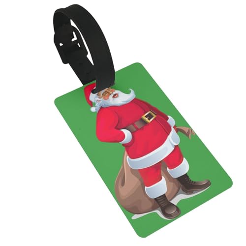 Wiederverwendbare Gepäckanhänger mit niedlichem Weihnachtsmann-Aufdruck, stilvolles Reise-Urlaubszubehör von njkhbolk