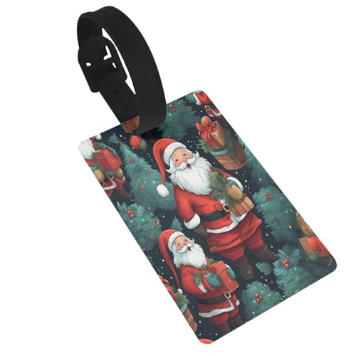 Wiederverwendbare Gepäckanhänger mit niedlichem Weihnachtsmann-Aufdruck, stilvolles Reise-Urlaubszubehör von njkhbolk