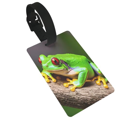 Wiederverwendbare Gepäckanhänger mit roten Augen, Motiv: Baumfrösche, stilvolles Reise-Zubehör Wiederverwendbare Gepäckanhänger mit roten Augen, Motiv: Baumfrösche, stilvolles Reise-Zubehör von njkhbolk