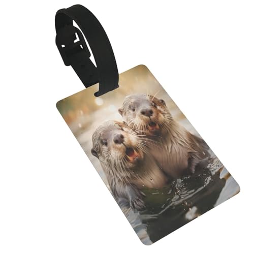 Wiederverwendbare Gepäckanhänger mit süßem Otter-Druck, stilvolles Reise-Urlaubszubehör von njkhbolk