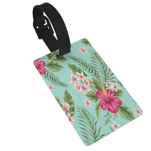Wiederverwendbare Gepäckanhänger mit tropischen Blättern und Blumen, stilvolles Reise-Zubehör von njkhbolk