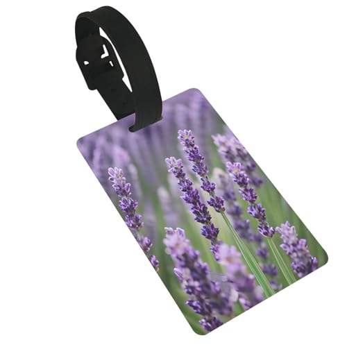 Wiederverwendbare Gepäckanhänger mit violettem Lavendel-Blumenmuster, stilvolles Reise-Urlaubszubehör von njkhbolk