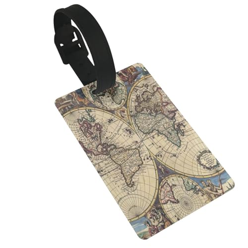 Wiederverwendbare Kofferanhänger mit Weltkarten-Druck, stilvolle Reise-Accessoires von njkhbolk