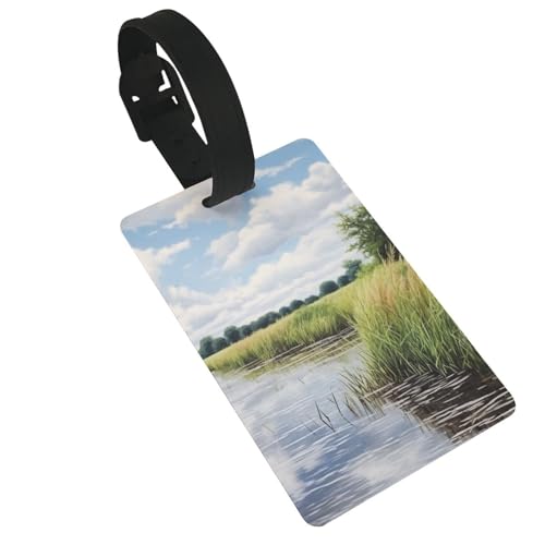 Wiederverwendbare Schilfrohrblätter von The River Print Gepäckanhänger, stilvolles Reise-Urlaubszubehör von njkhbolk
