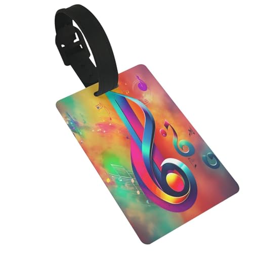 Wiederverwendbare bunte Gepäckanhänger mit Musiknoten-Druck, stilvolles Reise-Urlaubszubehör Wiederverwendbare bunte Gepäckanhänger mit Musiknoten-Druck, stilvolles Reise-Urlaubszubehör von njkhbolk