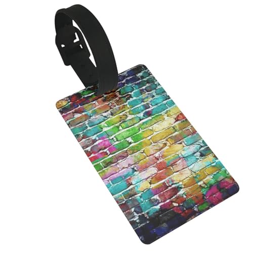 Wiederverwendbare bunte Gepäckanhänger mit Ziegelstein-Motiv, stilvolles Reise-Urlaubszubehör Wiederverwendbare bunte Gepäckanhänger mit Ziegelstein-Motiv, stilvolles Reise-Urlaubszubehör von njkhbolk