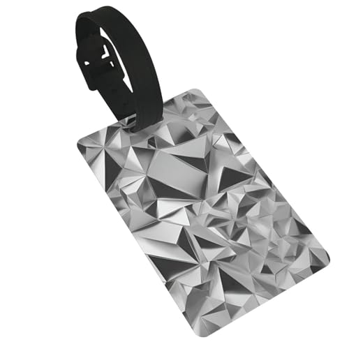Wiederverwendbare silberfarbene Gepäckanhänger mit geometrischem Figurendruck, stilvolles Reise-Urlaubszubehör Wiederverwendbare silberfarbene Gepäckanhänger mit geometrischem Figurendruck, stilvolles Reise-Urlaubszubehör von njkhbolk