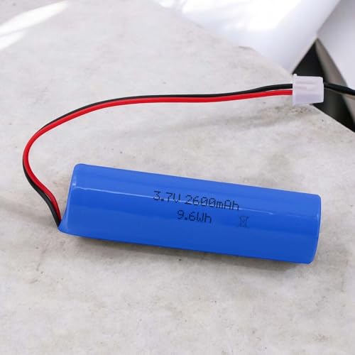 3.7V 2600-mAh wiederaufladbarer Li-Ion 18650 Akku mit XH2.54 2P-Stecker u. PCB Schutz f. RC-Auto, LED-Beleuchtung, Solar, Bluetooth-Geräte, DIY-Elektronik, Lautsprecher, Kamera, Taschenlampe, Werkzeug von njoyn