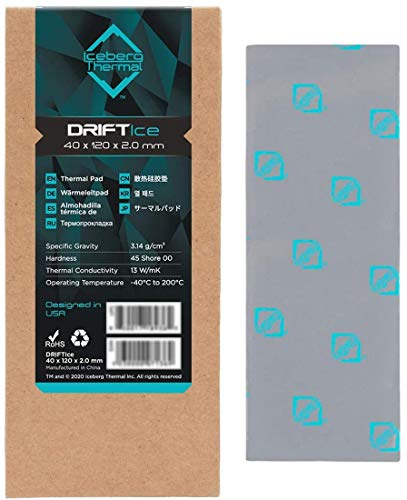 One enjoy Wärmeleitpads 13 W/mK, 120x40x2mm, Silikon Iceberg Thermal Pad für Kühlkörper/GPU/CPU/LED-Kühler (2mm) von nkomax