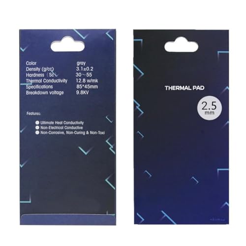 Wärmeleitpads 12,8 W/mK, 85x45x2.5mm, Silikon Thermal Pad für Kühlkörper/GPU/CPU/LED-Kühler von nkomax