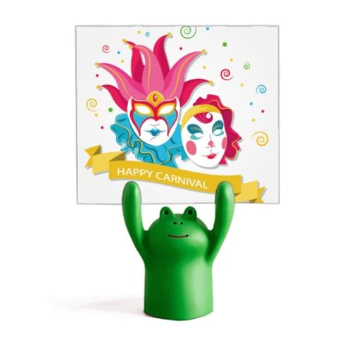 Doppelkopf Happy Carnival of Venice Memohalter Cartoon Tier Frosch Ständer Dekoration von no/no