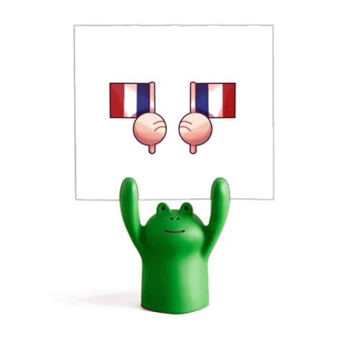 Memohalter mit Frankreich-Flagge, Cartoon-Tiere, Frosch, Dekoration Memohalter mit Frankreich-Flagge, Cartoon-Tiere, Frosch, Dekoration von no/no