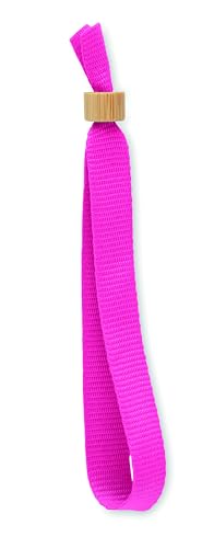 10 Einlassbänder Kontrollbänder Eintrittsbänder Event Armbänder aus RPET Recycling PET nachhaltig VIP Wristband mit Bambusschnalle (Pink 38) von noTrash2003