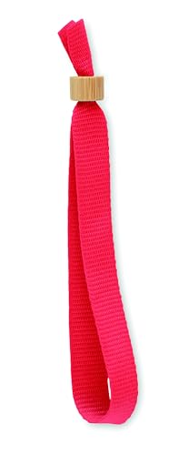 10 Einlassbänder Kontrollbänder Eintrittsbänder Event Armbänder aus RPET Recycling PET nachhaltig VIP Wristband mit Bambusschnalle (Rot 05) von noTrash2003