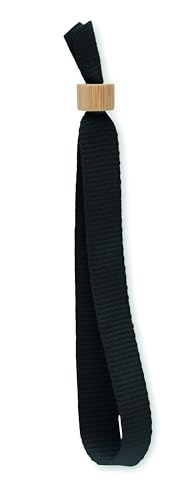 10 Einlassbänder Kontrollbänder Eintrittsbänder Event Armbänder aus RPET Recycling PET nachhaltig VIP Wristband mit Bambusschnalle (Schwarz 03) von noTrash2003
