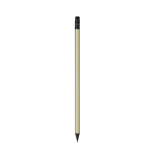 10 Stück Bleistifte Holzbleistifte mit Radiergummi im Metallic Look Silber Gold Pink Blau mit schwarzem Inneren Korpus Black Edition HB, vorgespitzt, 19 cm Länge Sparpack Nachhaltig (Gold) von noTrash2003