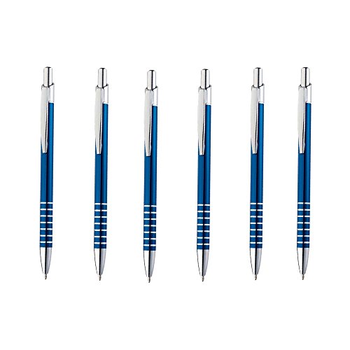 Elegante Metallkugelschreiber im günstigen 6er Set blauschreibende Mine Schreibgerät von notrash2003® (Blau) von noTrash2003
