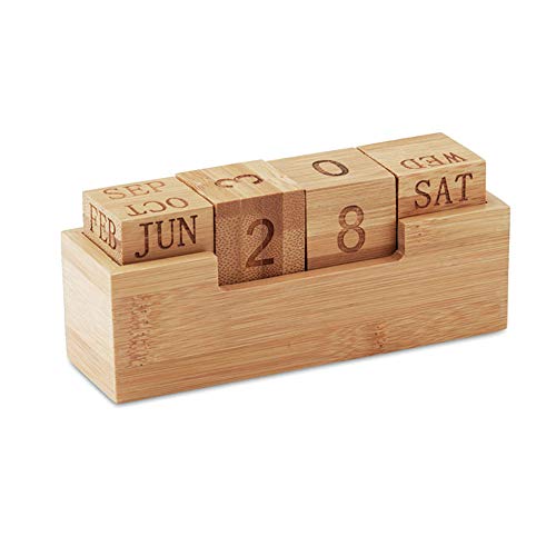 Ewiger Kalender aus Bambus Holz, Tischkalender für Büro und Schreibtisch von notrash2003 von noTrash2003