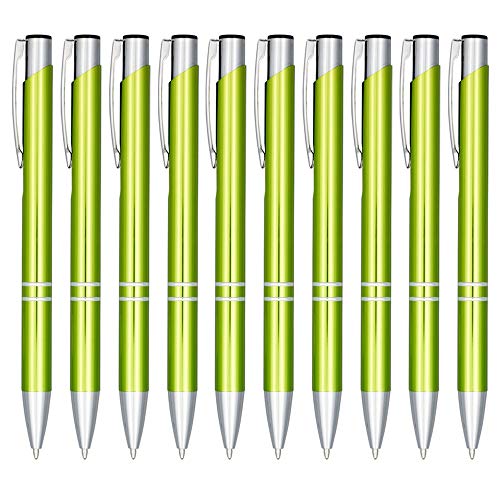 noTrash2003 10er Set Druckkugelschreiber aus eloxiertem Aluminium in vielen verschiedenen Farben mit Klickmechanismus (Limone) von noTrash2003
