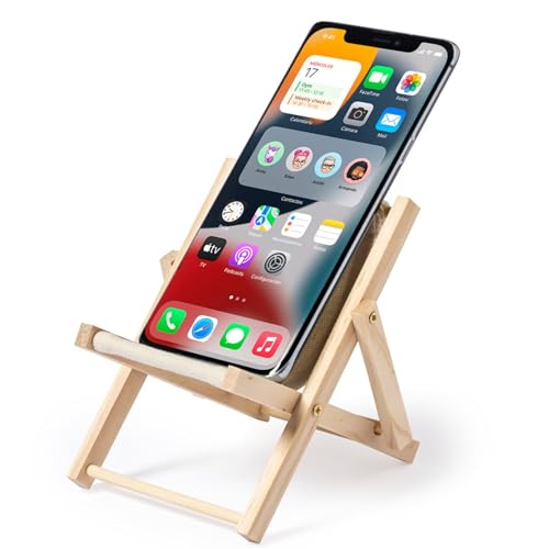 noTrash2003 Handyhalter Smartphone Ständer im Liegestuhl Design Strandstuhl Strandliege Urlaubsfeeling am Schreibtisch Holz und Baumwolle bis 78 mm Breite noTrash2003 Handyhalter Smartphone Ständer im Liegestuhl Design Strandstuhl Strandliege Urlaubsfeeling am Schreibtisch Holz und Baumwolle bis 78 mm Breite von noTrash2003