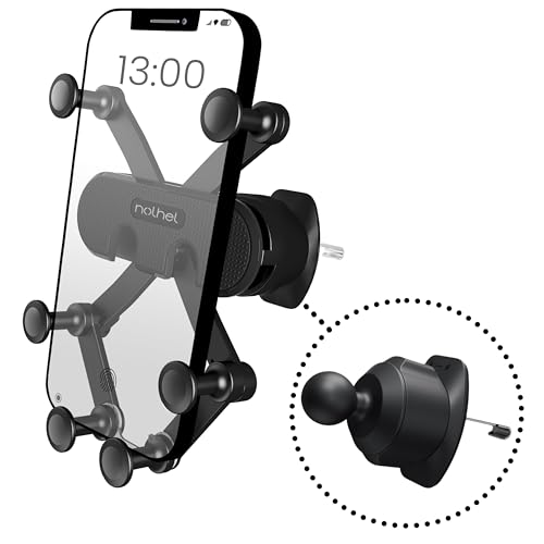 nolhel Handyhalterung für das Auto mit 6 Armen [Neu 2025], Ultra stabile Handyhalterung für Luftschlitze, kompatibel mit iPhone, Samsung und anderen Smartphones 4,7 bis 7 Zoll (Haken mit Lasche) von nolhel