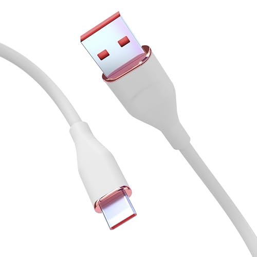 nolhel USB Type-C Kabel Schnellladung 66 W, USB-Kabel A USB C Weiß aus strapazierfähigem Silikon, USB-Kabel für Handy C 1 m kompatibel mit Macbook und Smartphone von nolhel