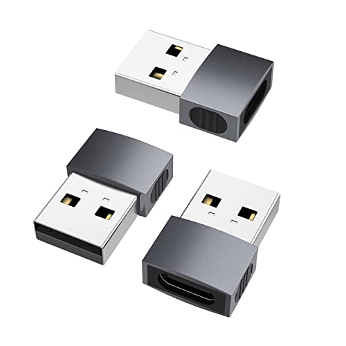 nonda USB-C-Buchse auf USB-Stecker (3er-Pack), Konverter-Ladegerät, Typ C auf USB A, für iPhone 11 12 13 14 Pro MAX, iPad Air 6, Samsung Galaxy S20 / S21 Plus Note 10 S10+ Ultra von nonda