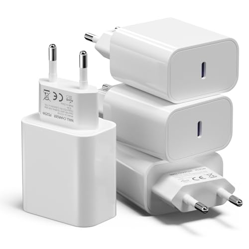 ［4er Pack］ 25Ｗ USB C Ladegerät, USBC Stecker PD 3.0 Power Adapter Universal, USB C Netzteil Schnellladegerät Kompatibel mit iPhone 16/15/14/13,Samsung S25/S24/S23,Google Pixel,Handys,Tablets von nongxiang