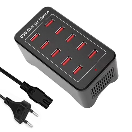 USB ladegerät mehrfach, Multi USB ladestation, 50W 10 Port USB Ladegerät Hub, Desktop Ladegerät, USB Netzteil Stecker, kompatibel mit iPhone 12/13/14/15/Samsung S24/S23/S22/Google/Tablet USB ladegerät mehrfach, Multi USB ladestation, 50W 10 Port USB Ladegerät Hub, Desktop Ladegerät, USB Netzteil Stecker, kompatibel mit iPhone 12/13/14/15/Samsung S24/S23/S22/Google/Tablet von nongxiang