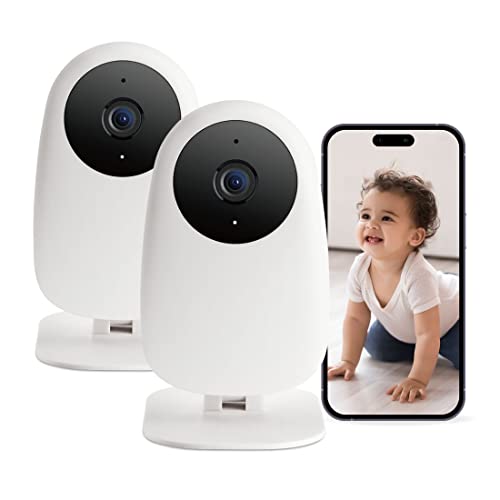 Nooie 2K Babyphone mit Kamera und App, Smart Babyphone WLAN mit Nachtsicht, Weinen/Bewegung/Geräuscherkennung, 2-Wege-Audio, Funktioniert mit Alexa, APP-Steuerung, Cloud/SD-Speicher von nooie