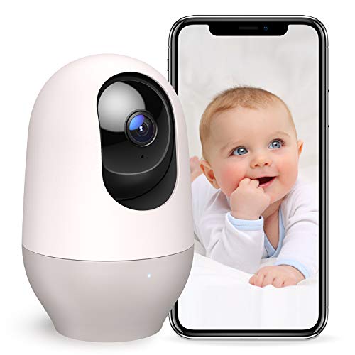 nooie Babyphone, 360 Baby Kamera WLAN, Baby Monitor with Camera, Babyphone mit Kamera und Handy App, 1080P HD Nachtsicht, KI-Tracking, Gegensprechfunktion, Kompatibel mit Alexa und 2.4Ghz WiFi von nooie