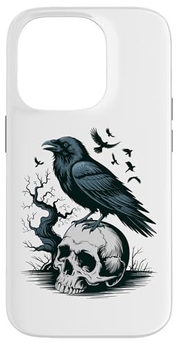 Rabe sitzt auf Schädel Odin Wikinger nordische Mythologie Hülle für iPhone 14 Pro von nordische Kultur und Nordmänner Designs