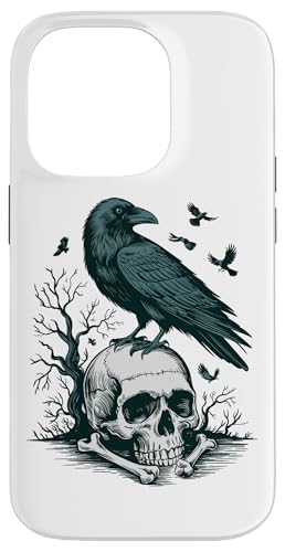 Rabe sitzt auf Schädel Odin Wikinger nordische Mythologie Hülle für iPhone 14 Pro von nordische Kultur und Nordmänner Designs