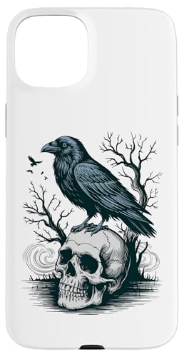 Rabe sitzt auf Schädel Odin Wikinger nordische Mythologie Hülle für iPhone 15 Plus von nordische Kultur und Nordmänner Designs