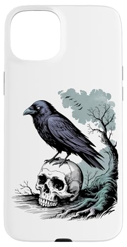 Rabe sitzt auf Schädel Odin Wikinger nordische Mythologie Hülle für iPhone 15 Plus von nordische Kultur und Nordmänner Designs