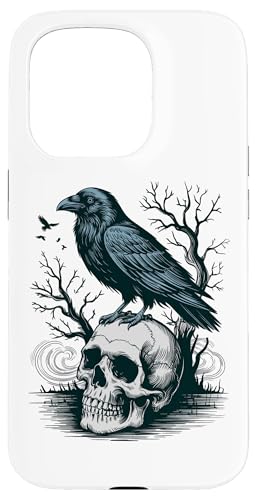 Rabe sitzt auf Schädel Odin Wikinger nordische Mythologie Hülle für iPhone 15 Pro von nordische Kultur und Nordmänner Designs