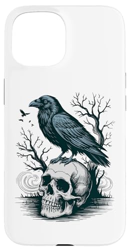 Rabe sitzt auf Schädel Odin Wikinger nordische Mythologie Hülle für iPhone 15 von nordische Kultur und Nordmänner Designs