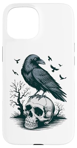 Rabe sitzt auf Schädel Odin Wikinger nordische Mythologie Hülle für iPhone 15 von nordische Kultur und Nordmänner Designs