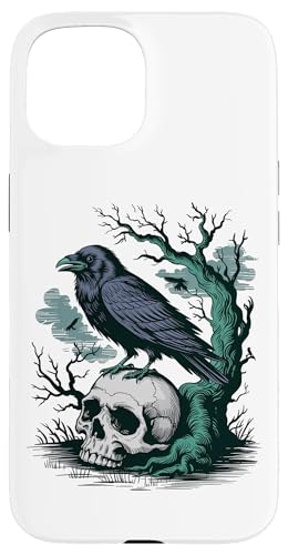 Rabe sitzt auf Schädel Odin Wikinger nordische Mythologie Hülle für iPhone 15 von nordische Kultur und Nordmänner Designs