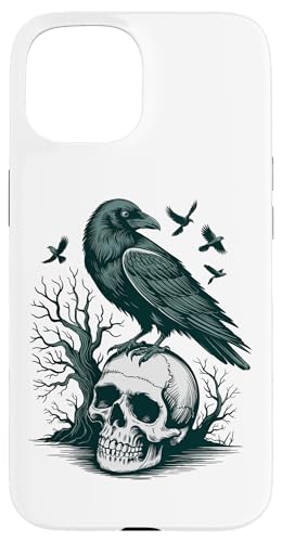 Rabe sitzt auf Schädel Odin Wikinger nordische Mythologie Hülle für iPhone 15 von nordische Kultur und Nordmänner Designs